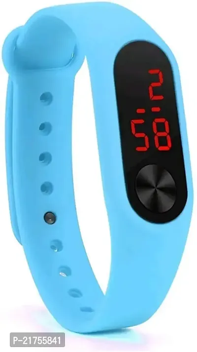 Trending Sky Blue  Black M2 Band LED Digital Watches Combo For Kids-thumb2