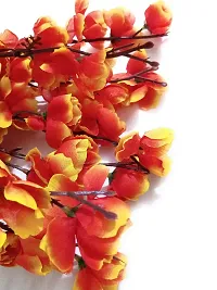 Aahiyan Artificial Blossoms Flower Bunch (7stick Orange 1piece )-thumb1