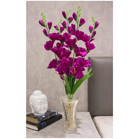 Pollination Artificial Gladiolus Light-Pink Flower Bunch Without Pot