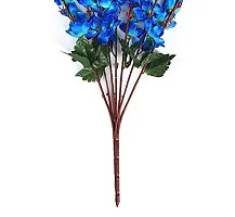 Blue Penguin Unique Beautiful Blue Blossom Artificial Flowers for The Home, Garden, Artificial Orchid Flower Sticks-stem Bunch for vase/vases/Pot.(22 inch,Pack of 1)#Blossom-thumb1