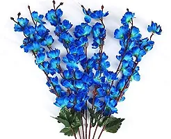 Blue Penguin Unique Beautiful Blue Blossom Artificial Flowers for The Home, Garden, Artificial Orchid Flower Sticks-stem Bunch for vase/vases/Pot.(22 inch,Pack of 1)#Blossom-thumb2