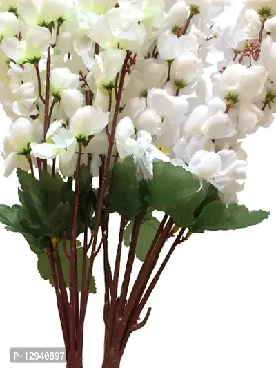 Aahiyan Artificial Blossoms Flower Bunch (7stick White,1piece )-thumb3