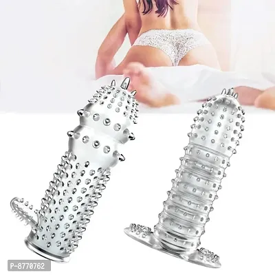 Best Seller Washable Extra Dotted Crystal Condom for Men 2 Pieces White