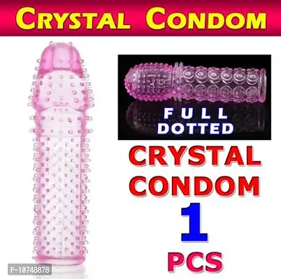 Best Seller Washable Reusable Extra Dotted Crystal Ring Condom 1pc Pink
