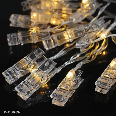 thriftkart - Photo Clip String Light for Decoration, Battery Powered, Warm White, 10 Clips-thumb4