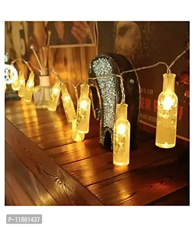 thriftkart 16 LED Led Wine Bottles Lights String Lights for Festival Party Diwali Home Decoration (Yellow)-thumb0
