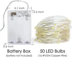 thriftkart - 50 Led 5 Meter Battery Operated String Light Fairy Lights for Indoor and Outdoor Decorations(yellow)-thumb1