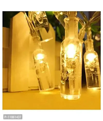 thriftkart 16 LED Led Wine Bottles Lights String Lights for Festival Party Diwali Home Decoration (Yellow)-thumb2
