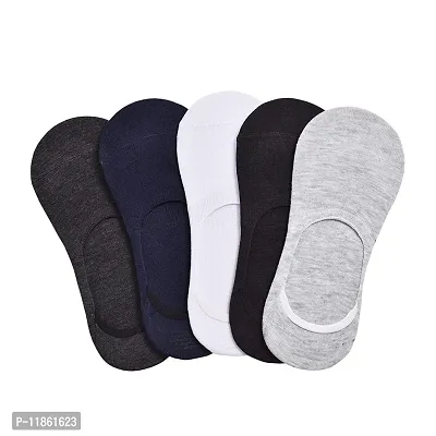 thriftkart Solid Unisex Cotton Ankle Socks for Men and Women (Free Size, Pack of 5, Multicolor)-thumb0