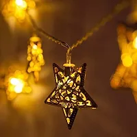 thriftkart 16 LED Metal Star Shaped Serial String Light for Home Office Decor Diwali Christmas Festival Decoration (Warm White, 3 Meters)-thumb2