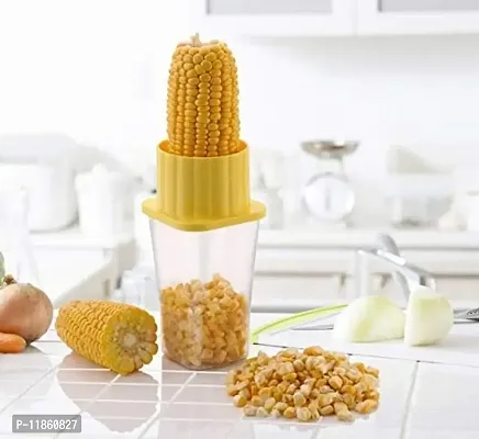 thriftkart Unbreakable Plastic Corn Stripper Corn Seeds Remover Cutter Peeler with Container for Home & Kitchen-thumb2