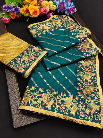 Dola Silk Embroidered Sarees With Blouse Piece