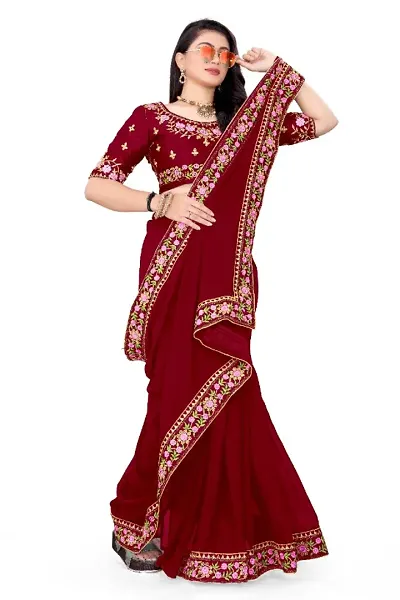 Anamika Fancy Georgette Sarees with Jacquard Stitched Blouse