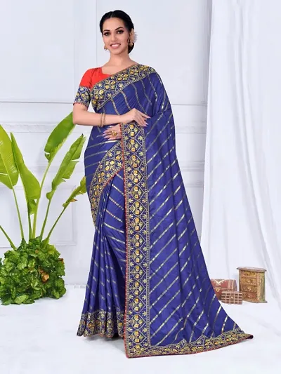 Elegant Art Silk Saree with Blouse piece 