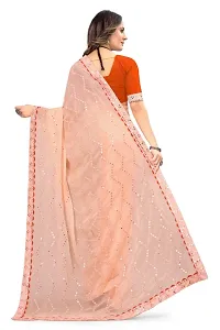 Womens Georgette Saree with Mirror Work-thumb3