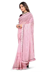 Womens Georgette Saree with Mirror Work-thumb3