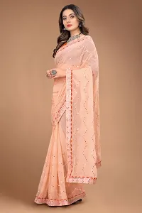 Womens Georgette Saree with Mirror Work-thumb3