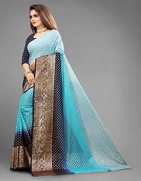 Georgette Ombre Foil Print Saree with Blouse Piece-thumb1