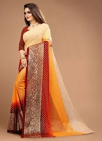 Georgette Ombre Foil Print Saree with Blouse Piece-thumb4