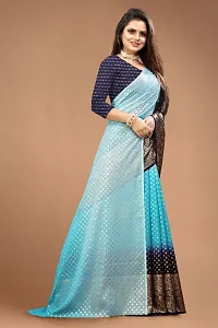 Georgette Ombre Foil Print Saree with Blouse Piece-thumb3