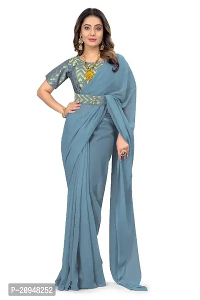 Stylish Georgette Saree with Blouse Piece For Women