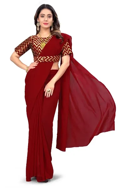 Stylish Georgette Saree with Blouse Piece For Women