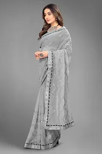 Womens Georgette Saree with Mirror Work-thumb1