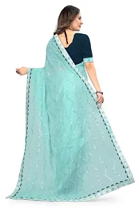 Womens Georgette Saree with Mirror Work-thumb3