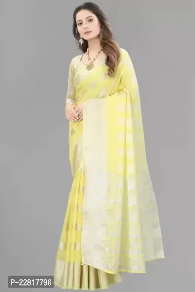 New Loook Linen  Saree With Blouse