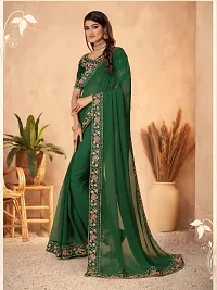 New Fancy Georgette Embroidery Work Lace  Border Saree With Blouse-thumb3