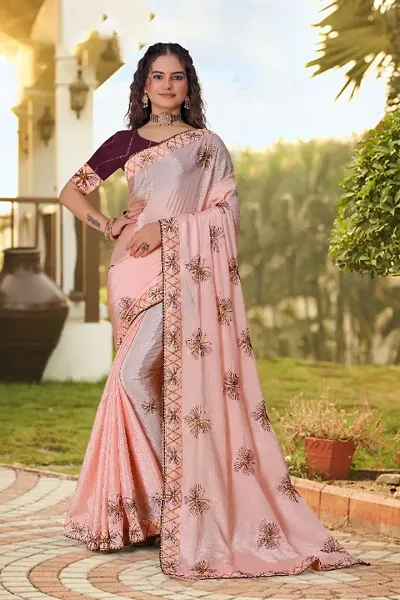 Women's Embroidery Work Art Silk Saree With Blouse