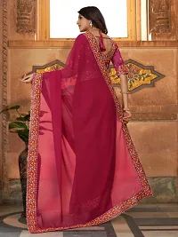 Beautifull Georgette Embroidery Saree With Beautiful Lace And Blouse-thumb2