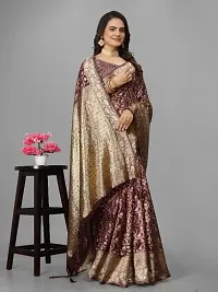 New Design Orangza Saree With Beautiful Jacquard Work And Blouse-thumb2