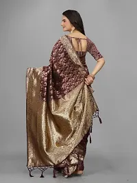 New Design Orangza Saree With Beautiful Jacquard Work And Blouse-thumb3