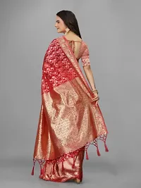 New Design Orangza Saree With Beautiful Jacquard Work And Blouse-thumb1