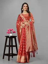 New Design Orangza Saree With Beautiful Jacquard Work And Blouse-thumb3