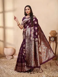 Classic Art Silk Jacquard Saree with Blouse piece-thumb2