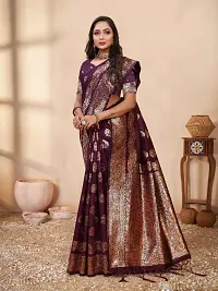 Classic Art Silk Jacquard Saree with Blouse piece-thumb3