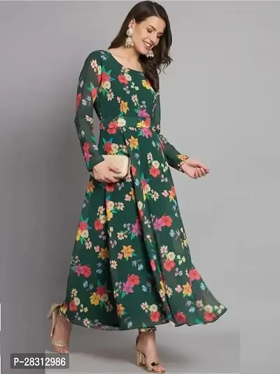 Latest Georgette Printed Gown For Women-thumb2