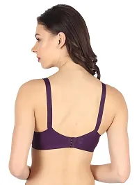 winsure Women's Everyday Full Coverage Non Padded Non Wired Seamed Bra Broad Straps and Hooks Cotton Lycra Fabric 3 Colors Combo Size (B, 42)-thumb4
