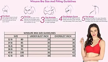 winsure Woman's Non Padded Non Wired Seamed Cotton Bra Combo Pack Size 32B to 42B-thumb2