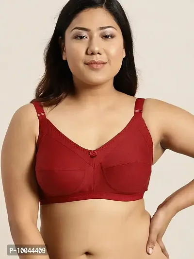 winsure Women's Everyday Full coverange Non Padded Non Wired Seamed Bra Broad Straps and Hooks Cotton Spandex Fabric 3 Colors Combo Size (32 to 42 in B Cups) (32B)-thumb4