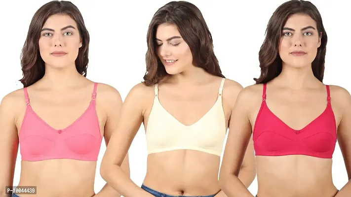 winsure Three Colors Everyday Cotton Bra Combo Pack Size (30 B to 42 B)