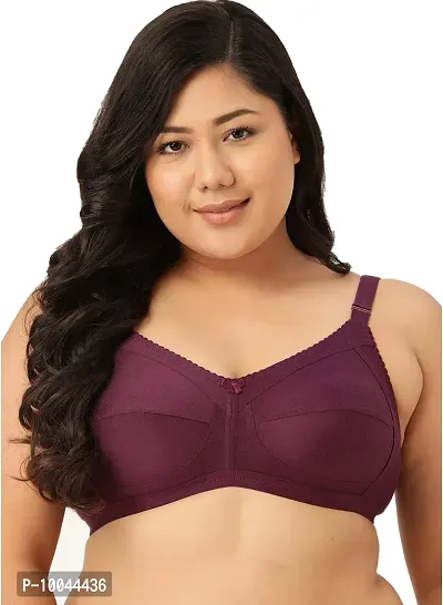 winsure Woman's Non Padded Non Wired Seamed Cotton Bra Combo Pack Size 32B to 42B-thumb0