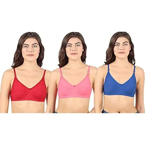 winsure Women Regular Non Padded Bra Combo Pack of Three (B, 40)