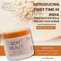 Bombeaut - Rice Protein  Walnut Face Scrub with Pure Protein | For Intense Skin Recharge | Enriched with Vitamin E, C  B| Tan Removal | Brightening | Black  White Head Removal |Revitalizing | Parab-thumb1