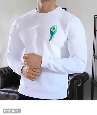 Reliable White Polyester Printed Round Neck Tees For Men-thumb0