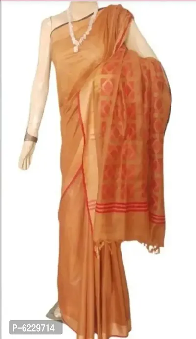 Jamdani Silk Solid Saree with Blouse piece