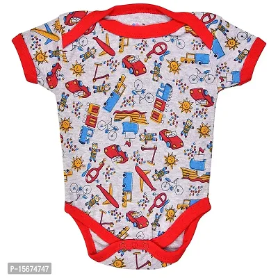 MARK AMPLE New Born Baby Multi-Color Half Sleeve Body Suit,Romper, Sleep Suit for Boys and Girls Unisex Combo Pack (Pack of 3) (RED, 12-18 Months)-thumb2