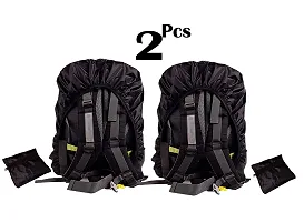 Waterproof Dust Proof Rain Cover for Backpack Bags, 30L-40L Rainproof Dustproof Protector Raincover Adjustable for Hiking Camping Traveling Climbing Cycling, Black (2 Bag Cover + 2 Mobile Pouch)-thumb1